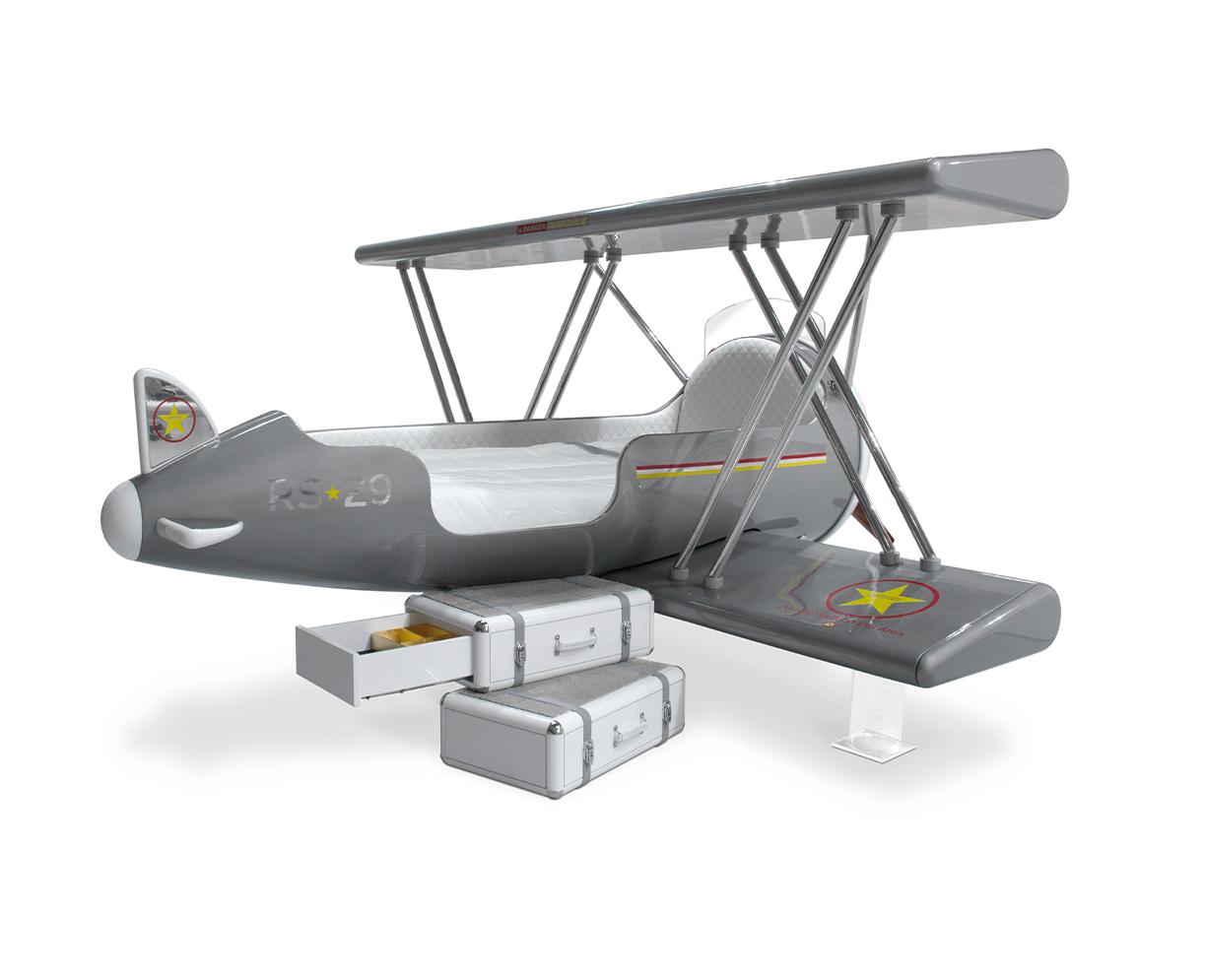 Sky Rider Grey Plane Bed