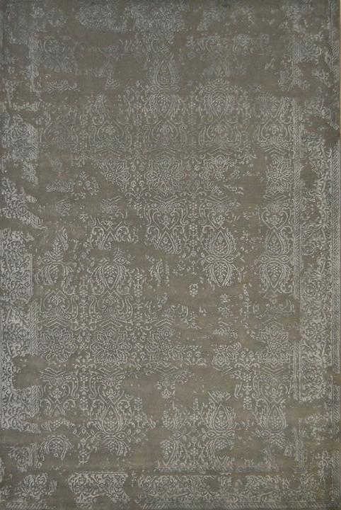 Hand-Knotted Bamboo Silk Indian Rug