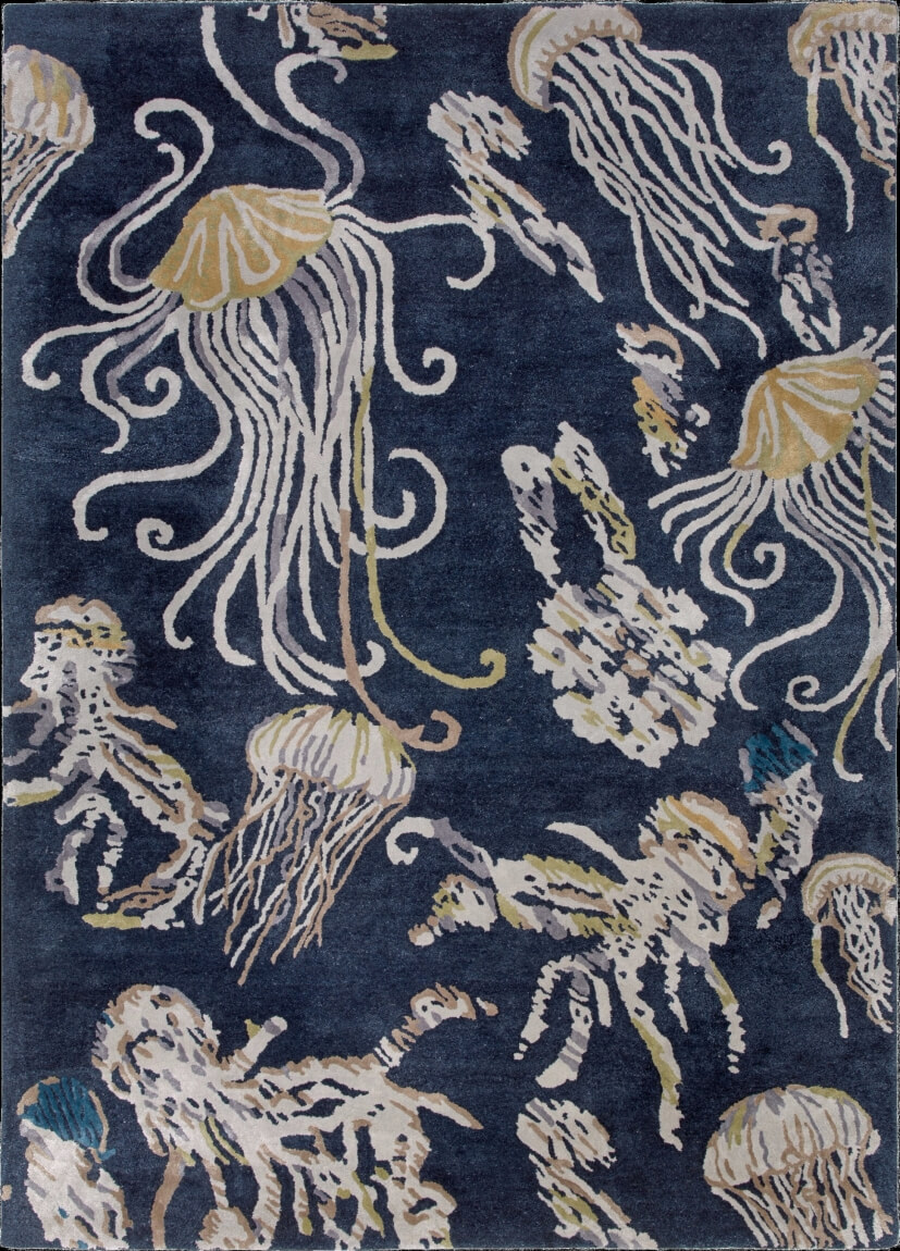 Jellyfish Blue Rug