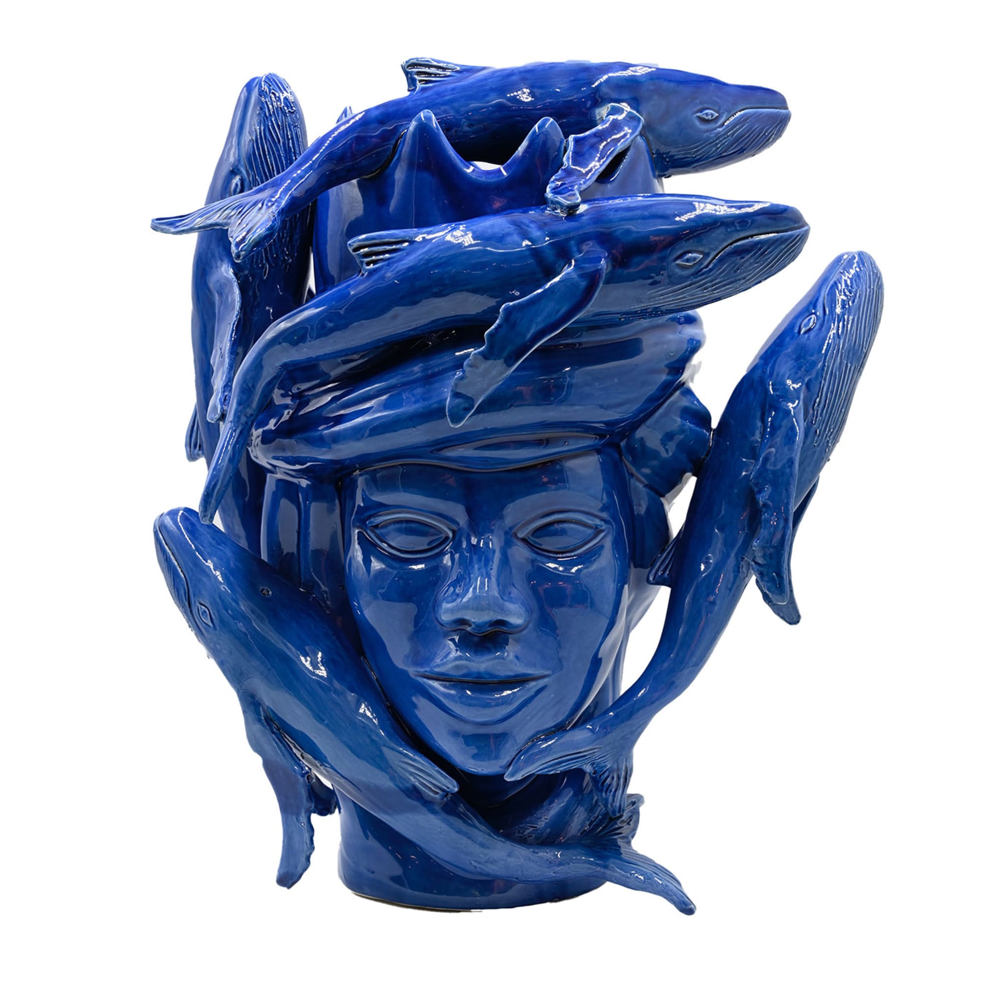 Glossy Blue Moor's Sculpture