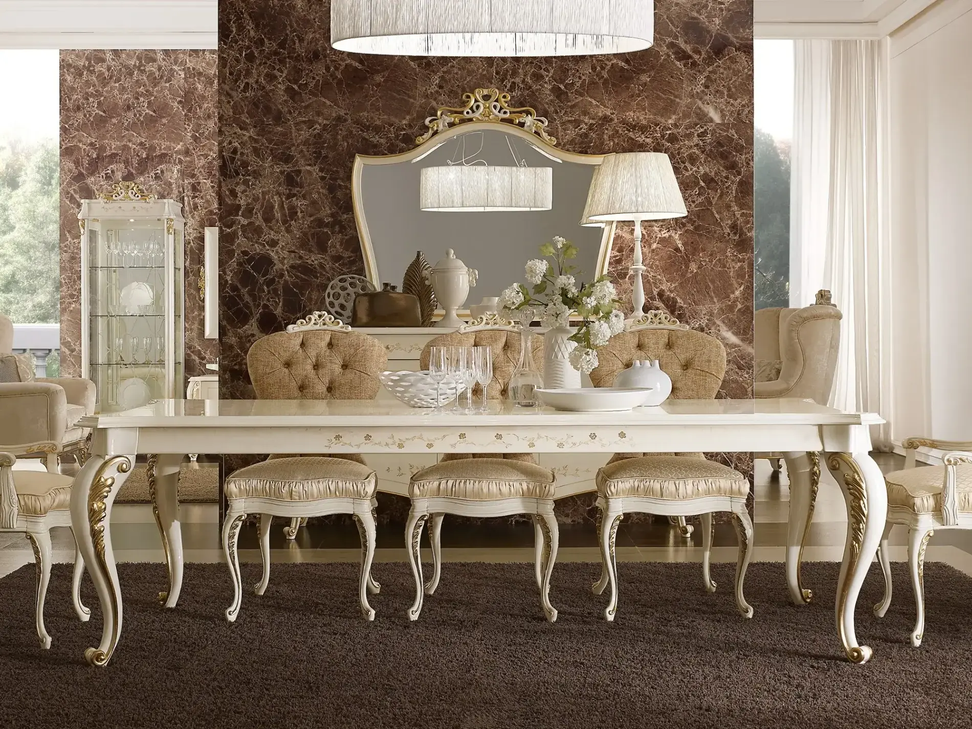 Italian Beige Dining Table