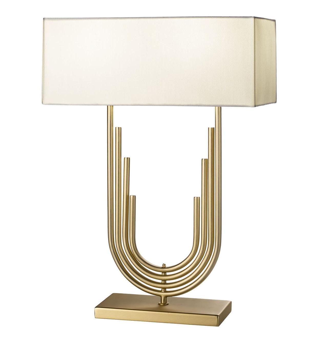 Neoclassical Table Lamp in Antique Gold Finish