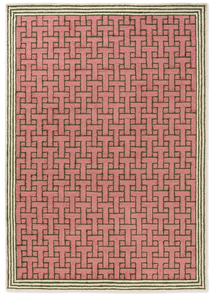 Monogram Pink Outdoor Rug