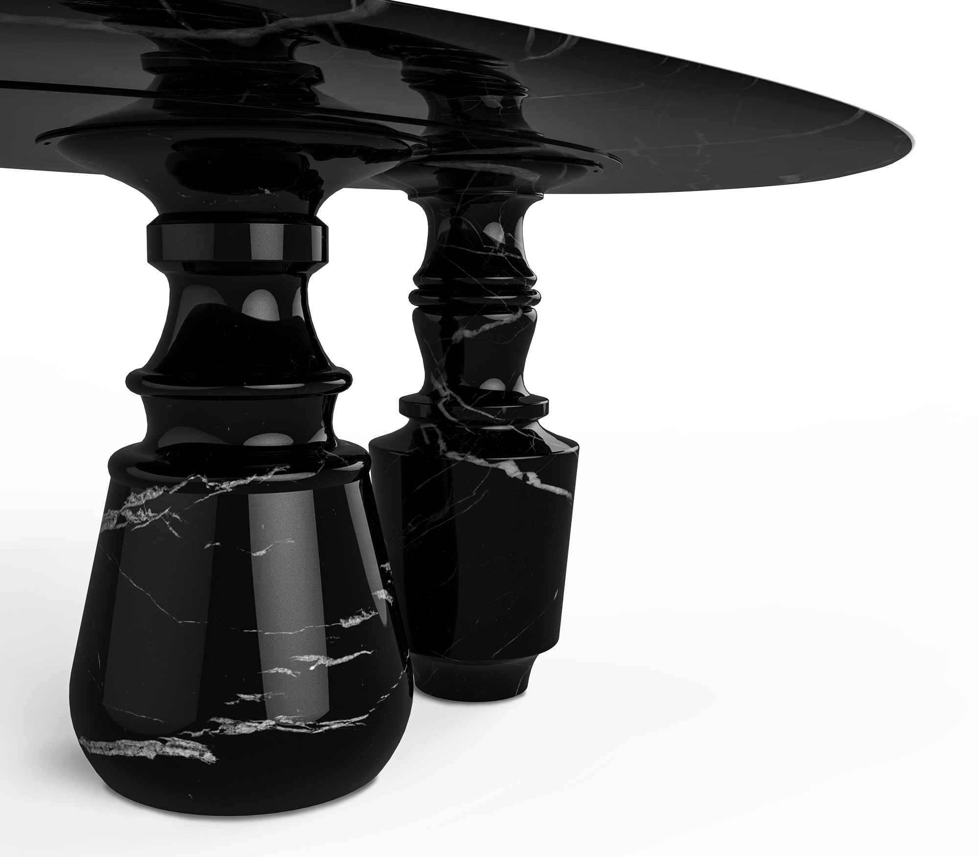 Obsidian Oval Marble Table