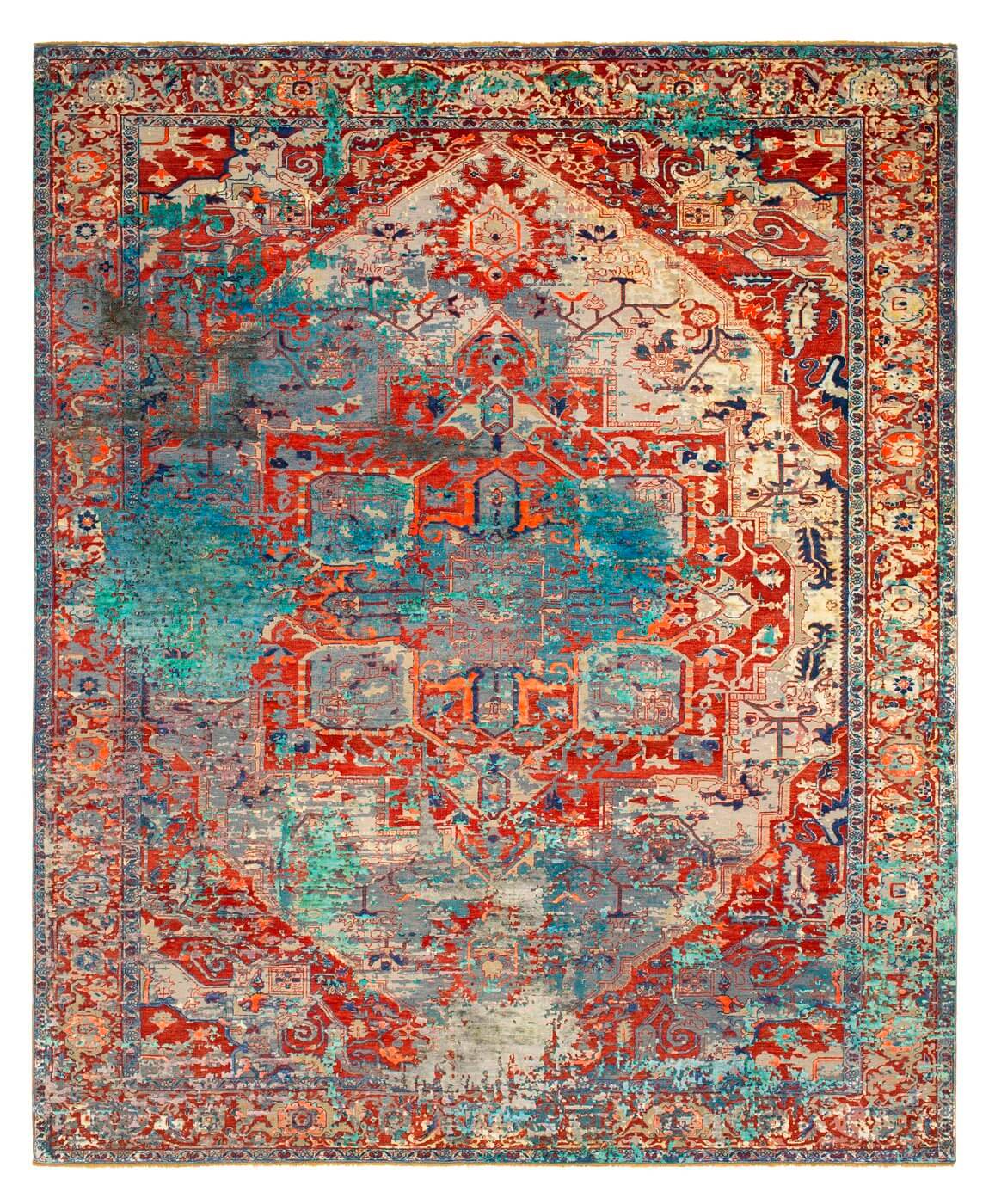 Serapi Westminster Artwork 22 Red Blue Slk Rug