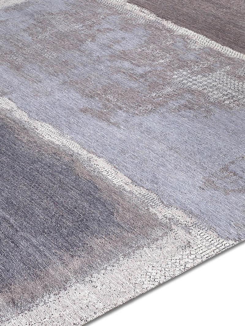 Grey Light Blue Hand-Woven Rug