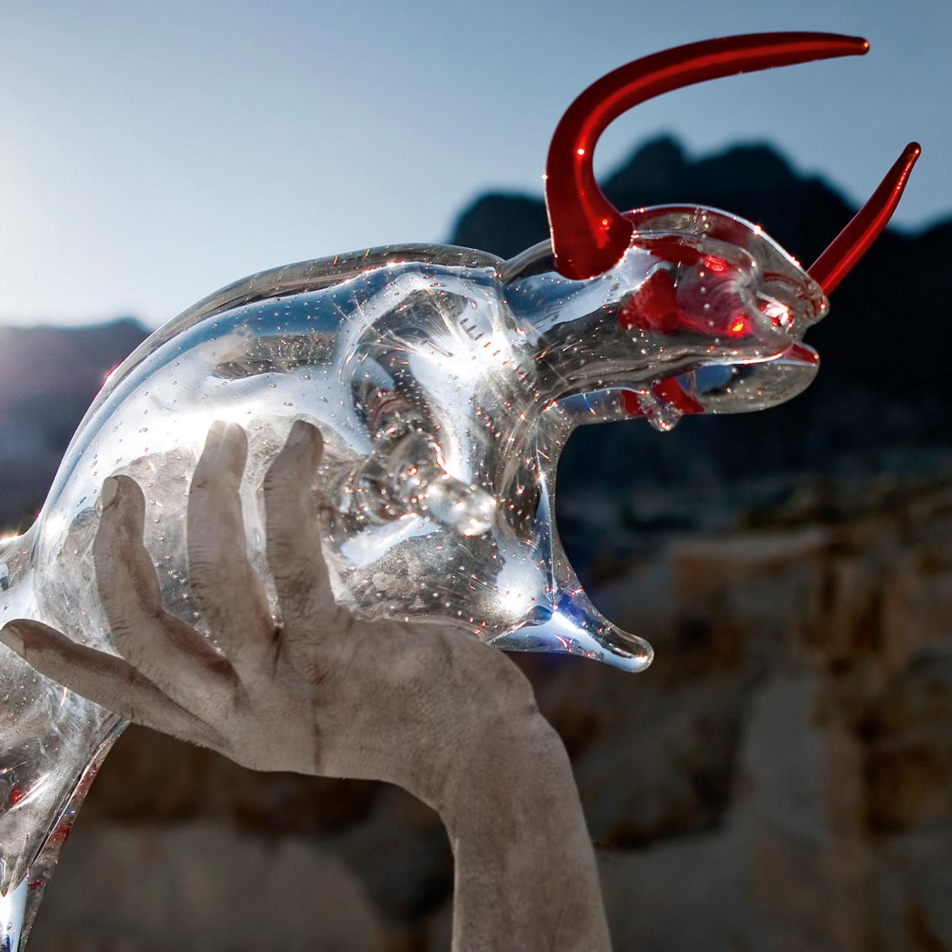 Glass Bull Figure