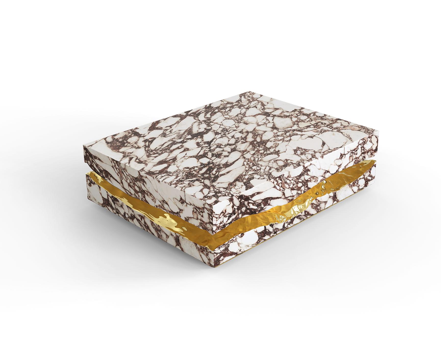 Boulder Calacatta Violla Marble Coffee Table