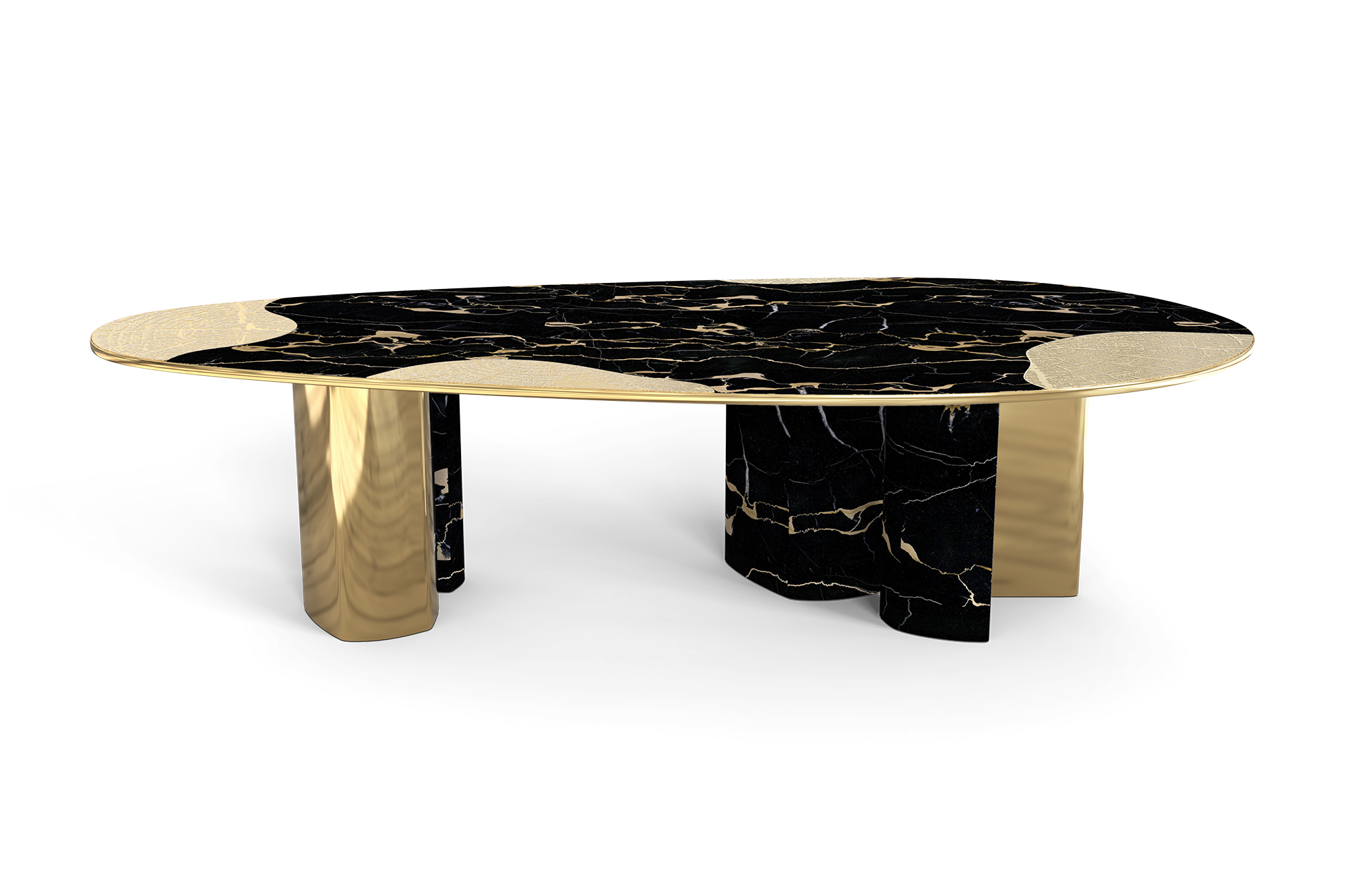 Athena Portoro Marble & Gold Table