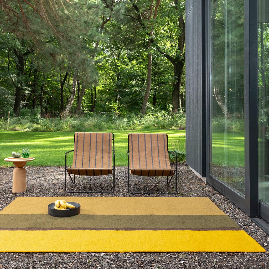 Festival Stripe Yellow Outdoor Rug | Size: 250 x 350 cm