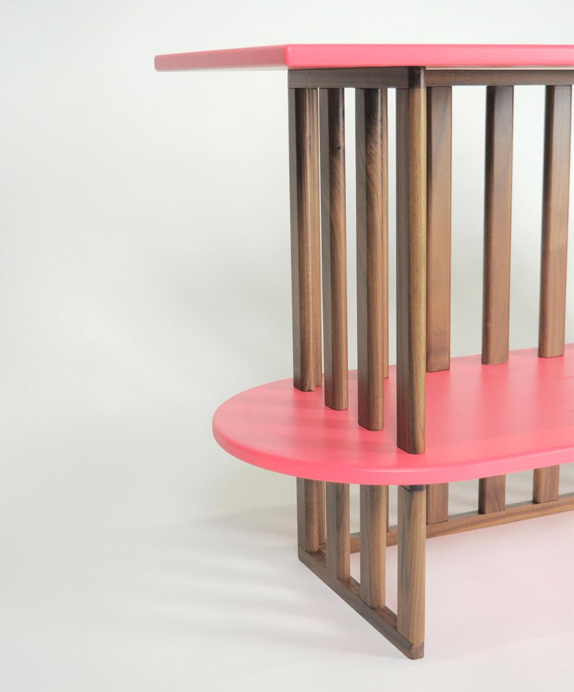 Pink Two-Tier Console Table
