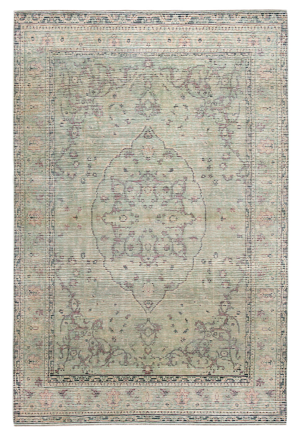 Tabriz Monument Stripe White Rug