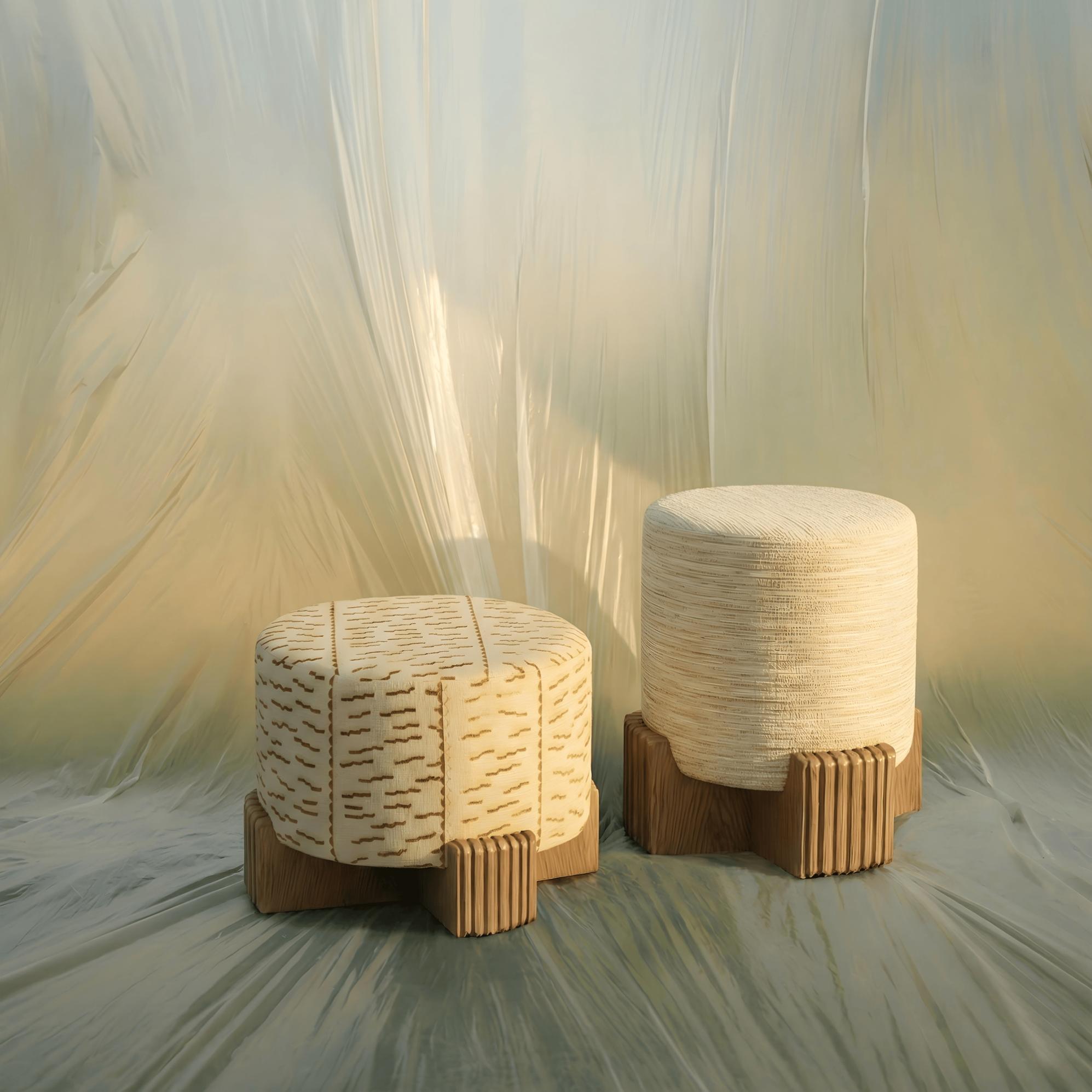 Twin Round Pouf