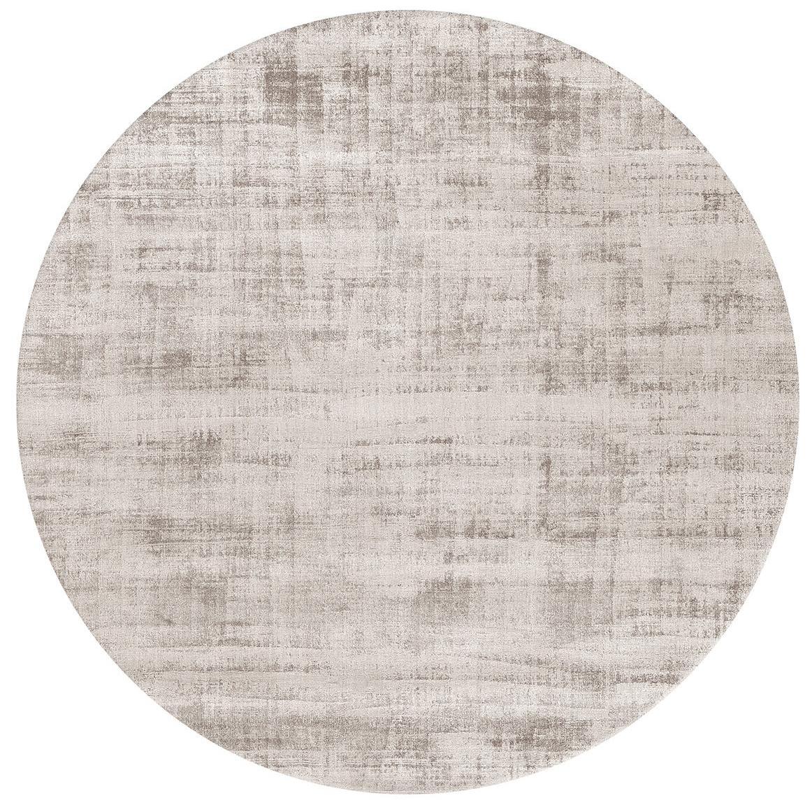 Gray Round Banana Silk Rug | Size: Ø 250 cm