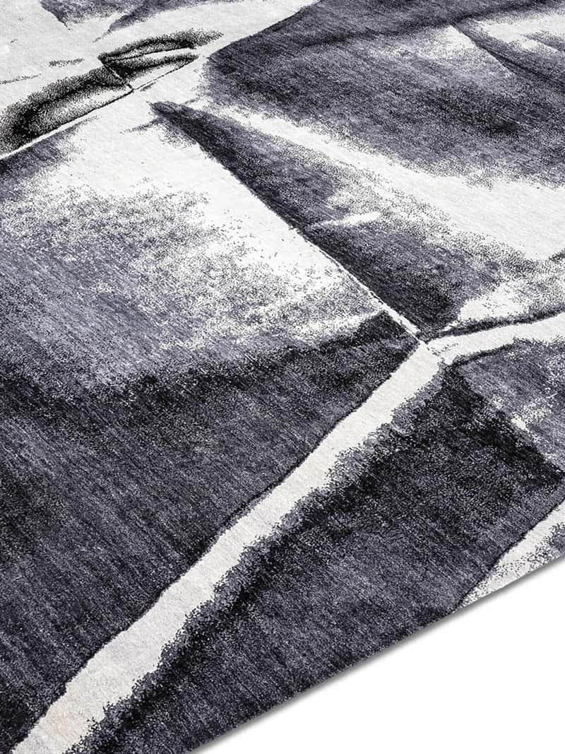 Black & White Luxury Hand-Knotted Rug