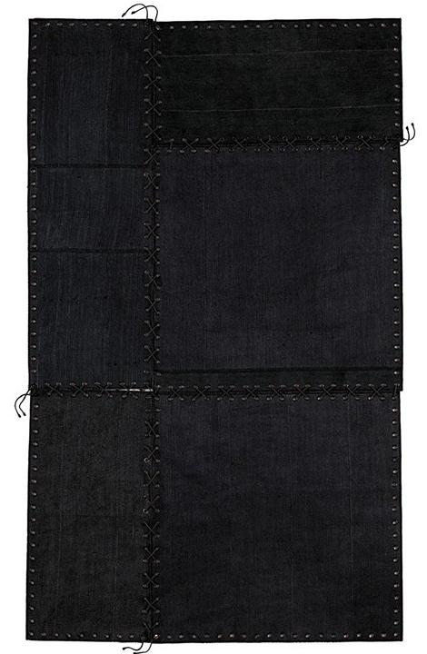 Patchwork Hemp Black Rug | Size: 150 x 250 cm