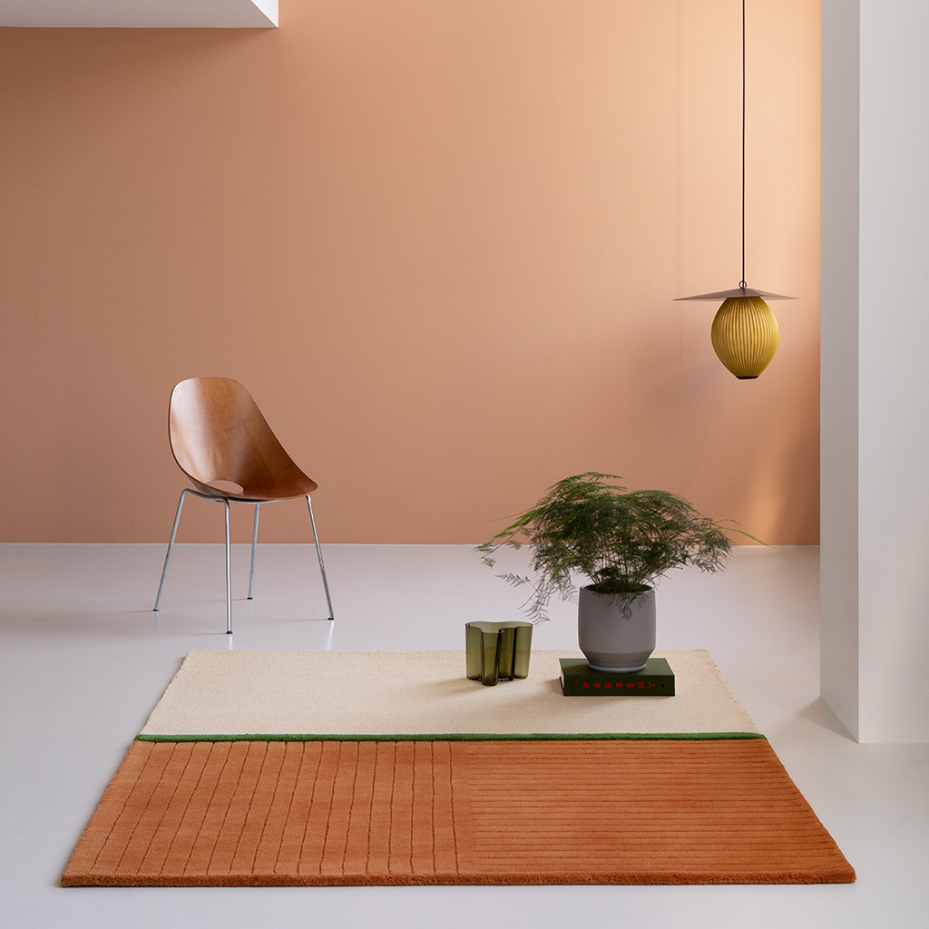 Decor Rhythm Tangerine Designer Handmade Rug ☞ Size: 140 x 200 cm