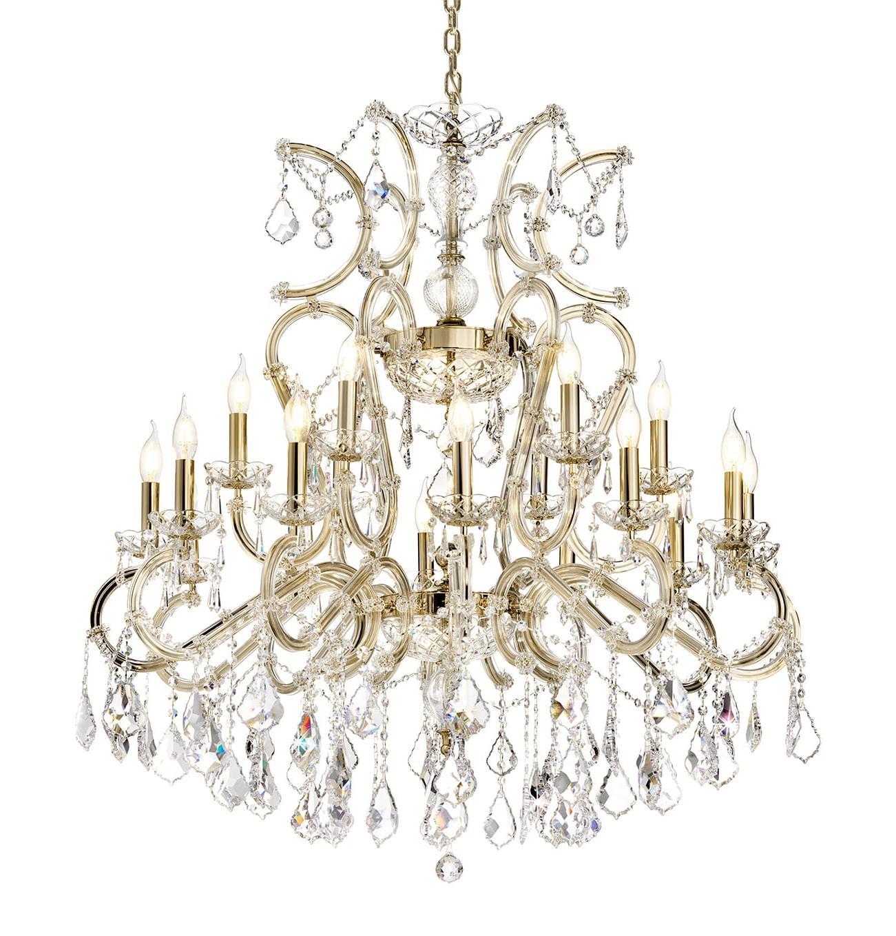 Mariateresa 18-Light Crystal Chandelier in Gold Finish