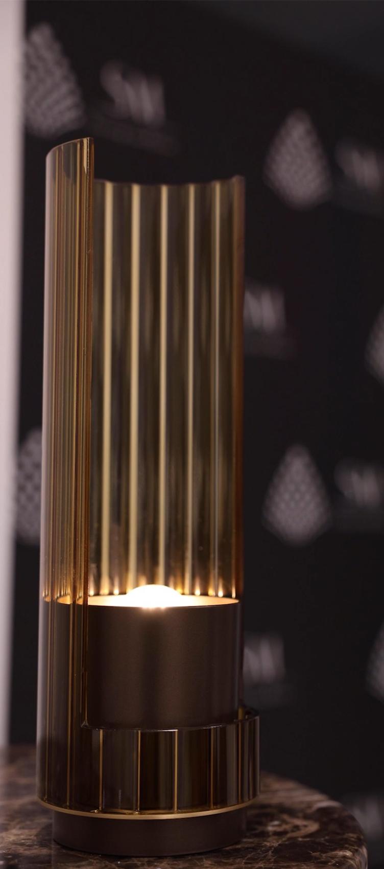 Bon Ton Amber Glass Lamp