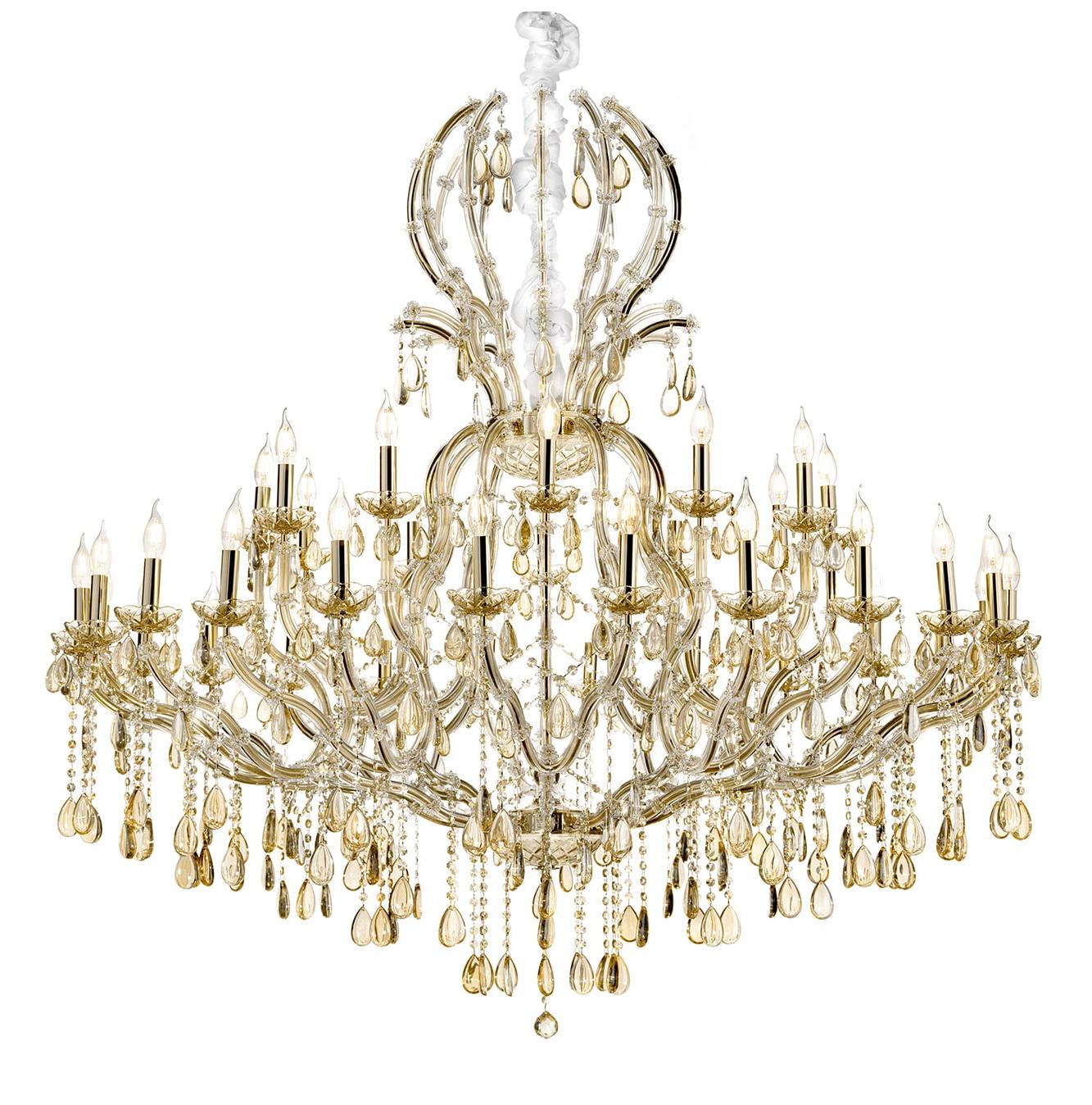 Mariateresa Chandelier with Honey Glass Drops