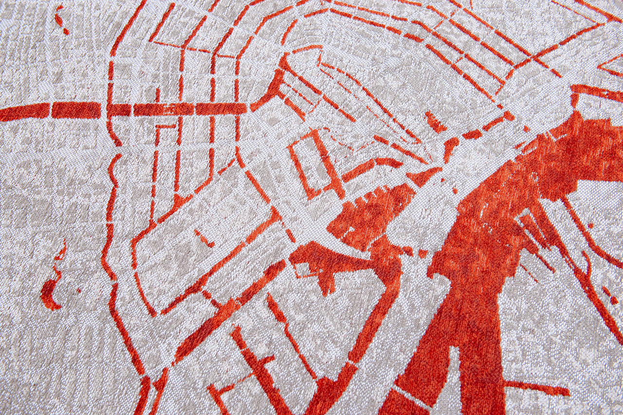 Orange Cut 9323 Round Rug