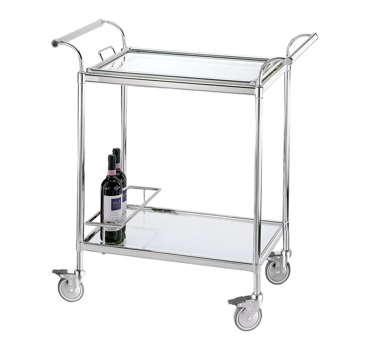 Luxury Silver-Plated Trolley with Removable Tray