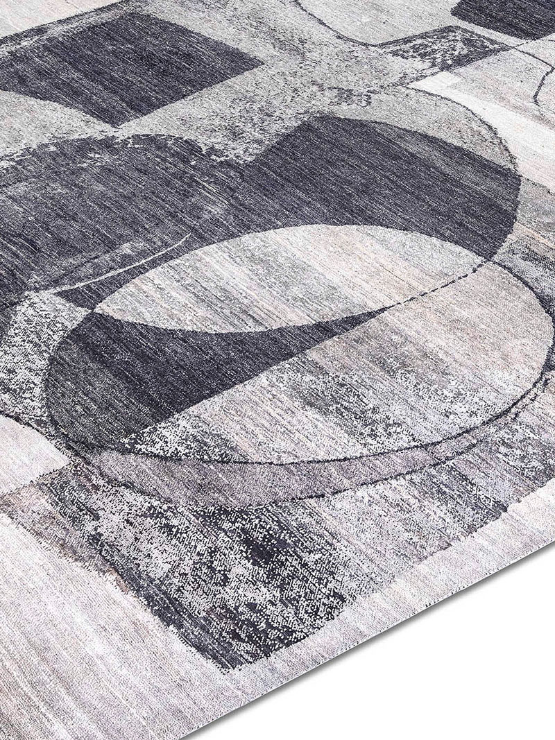 Black & White Luxury Hand-Knotted Rug