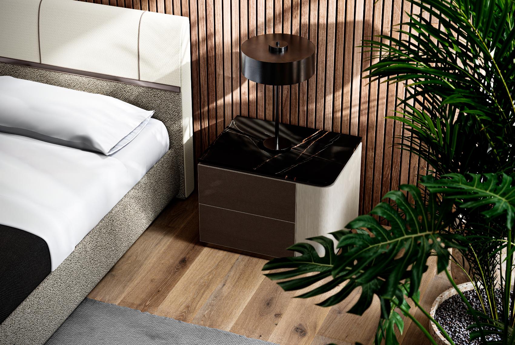 Theo Marble-Top Bedside Table