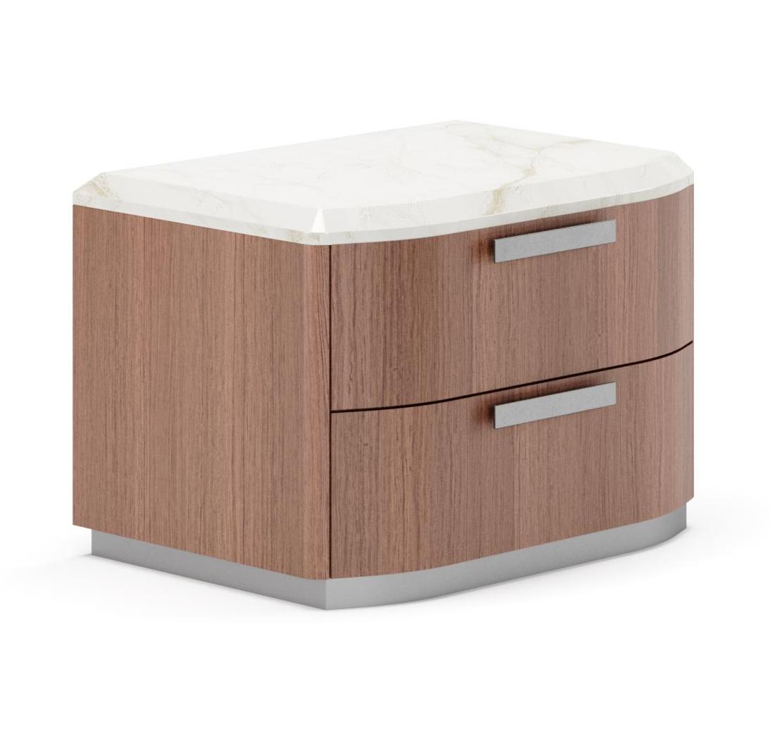 James Marble-Top Bedside Table