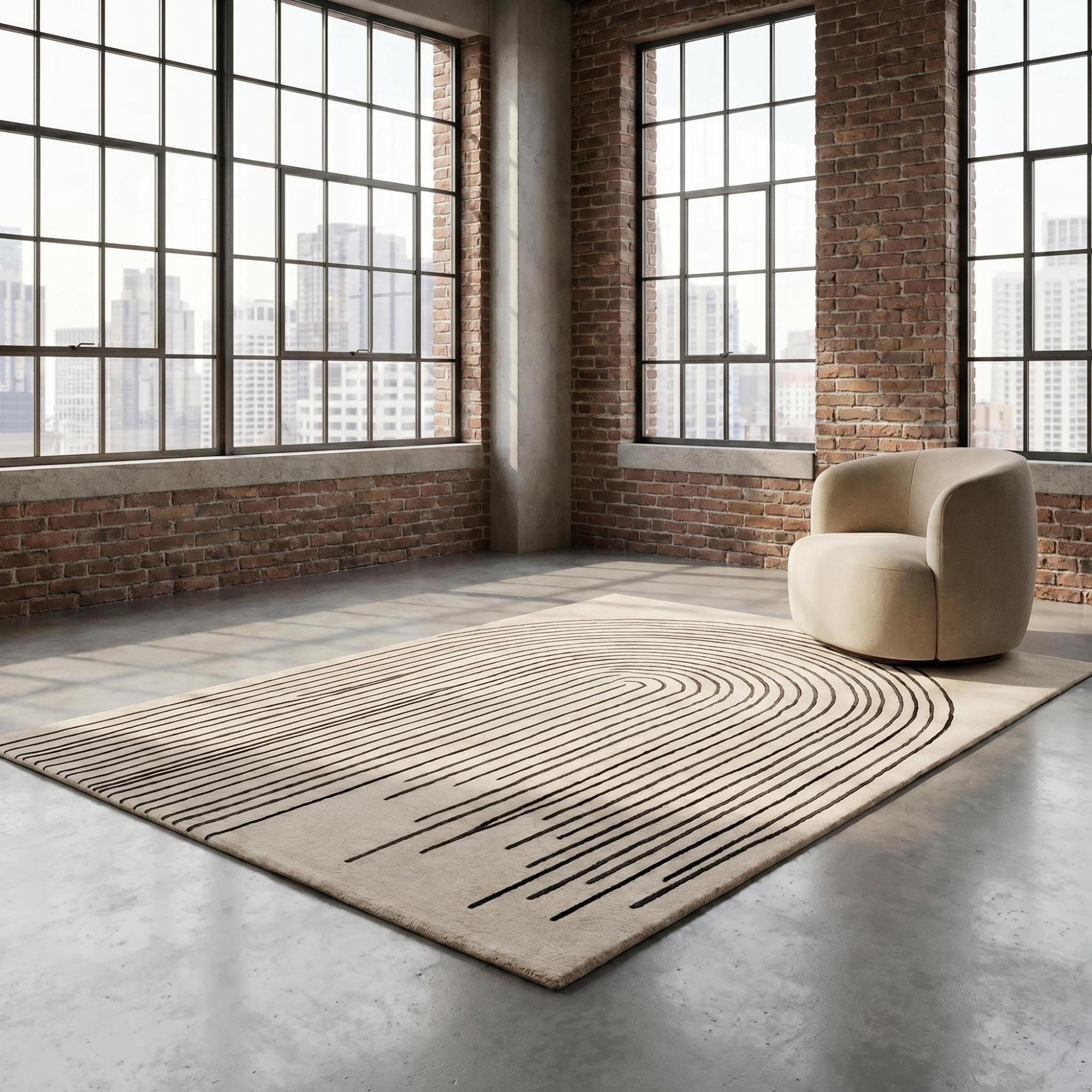 Arcade Lines Ivory Rug