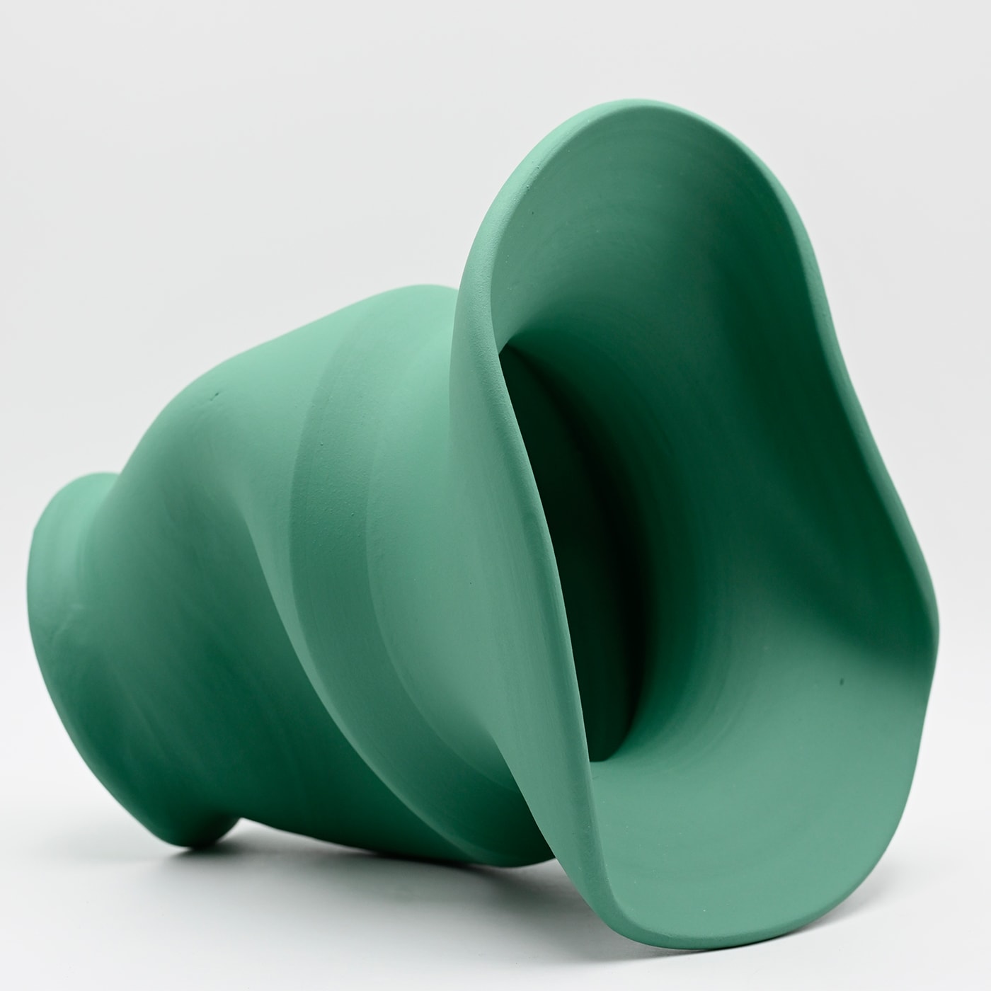 Green Artisan Sculpted Vase
