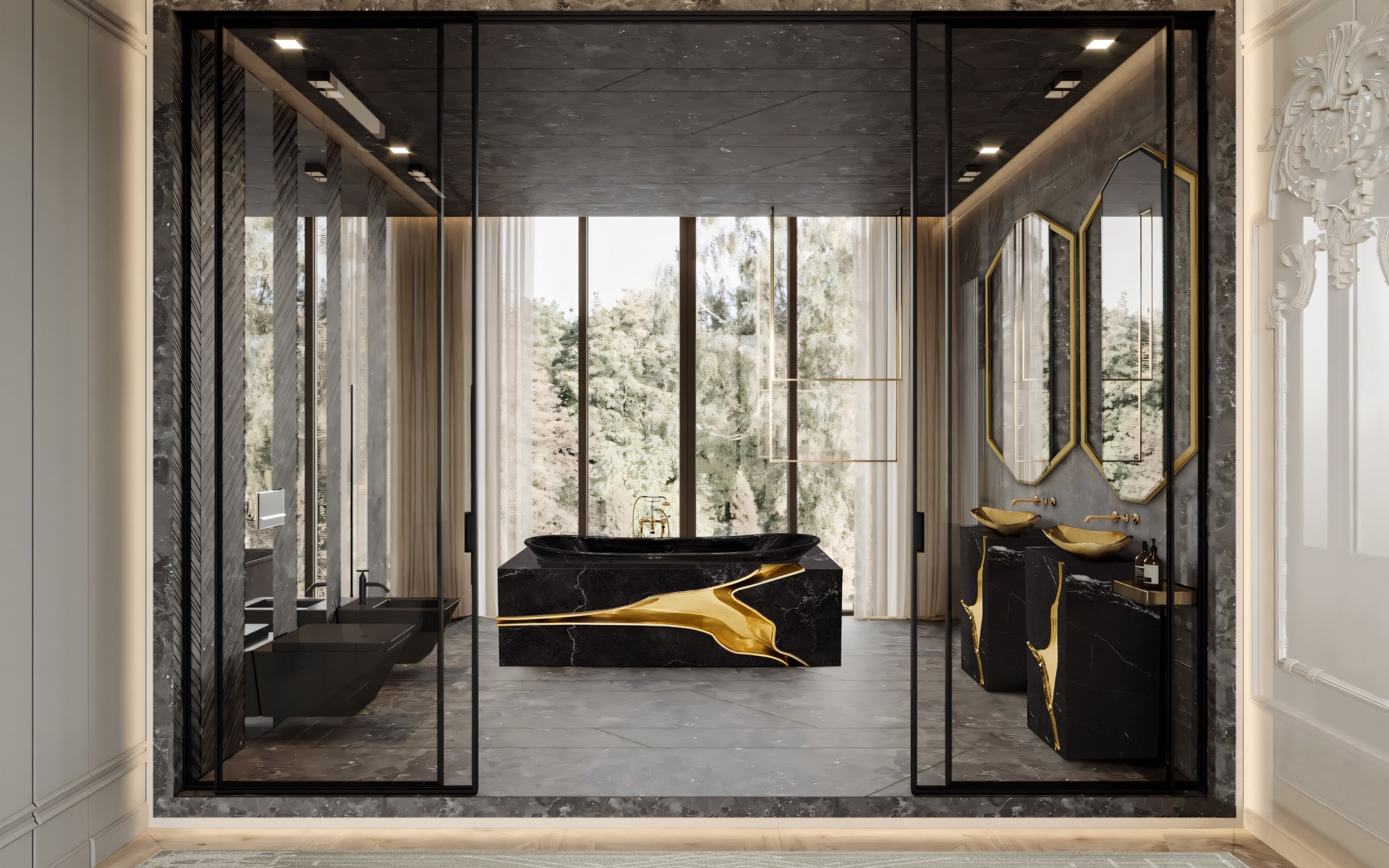 Shattered Design Pedestal Basin