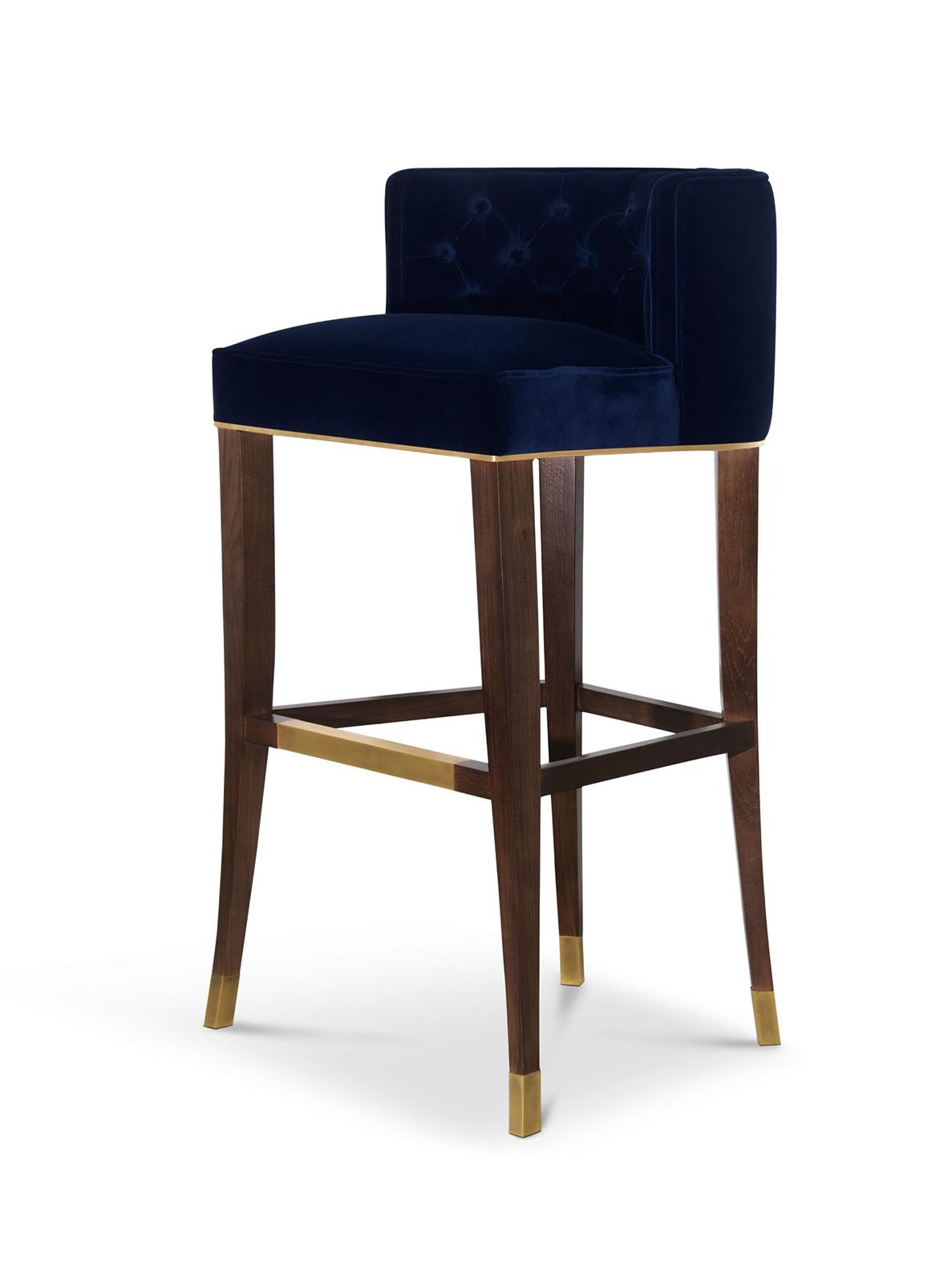 Prime Blue Modern Bar Chair