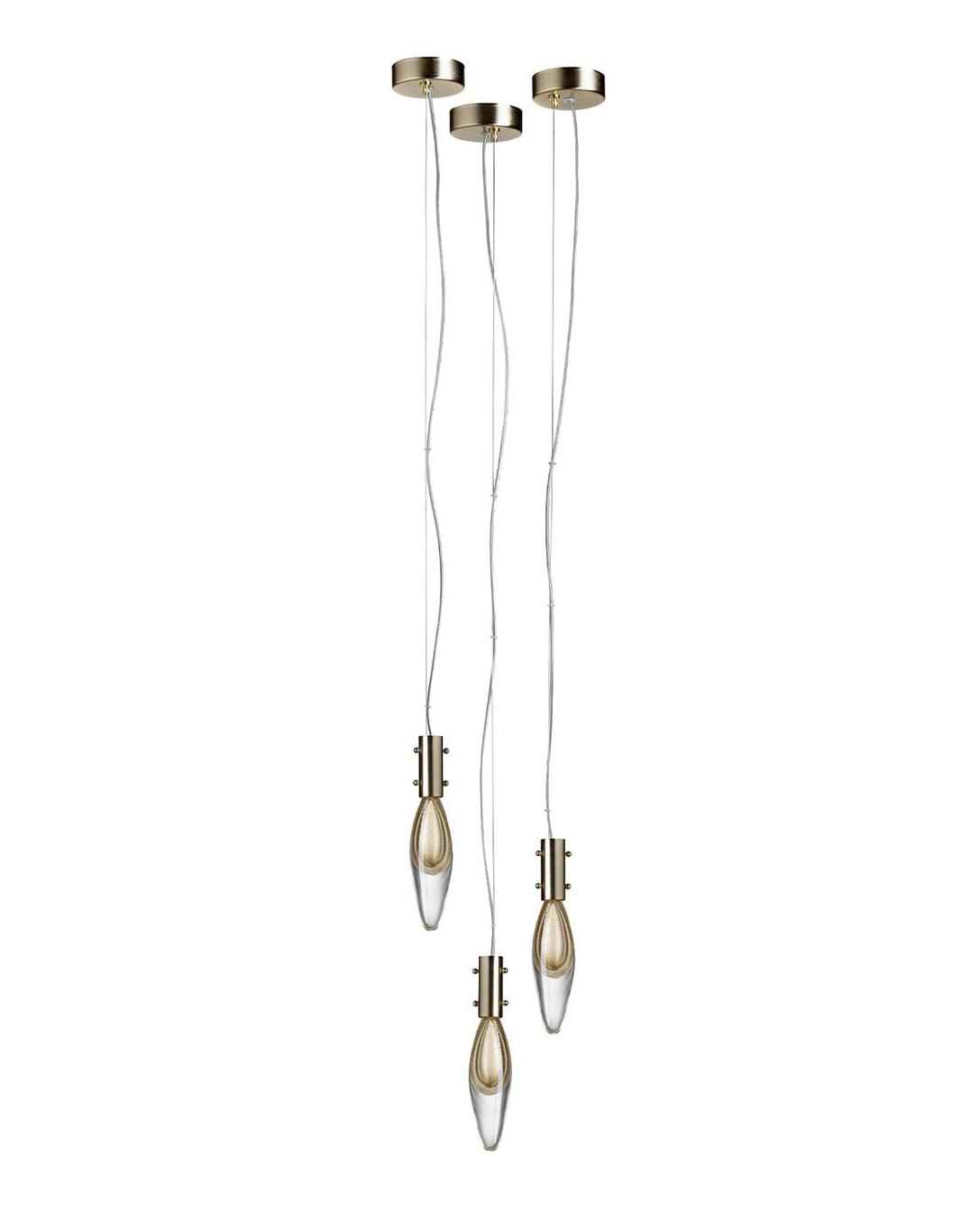Venetian Glass Drops 3-Light Pendant