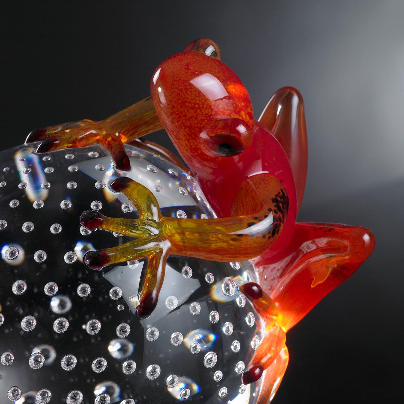 Red Frog on Sphere Figure