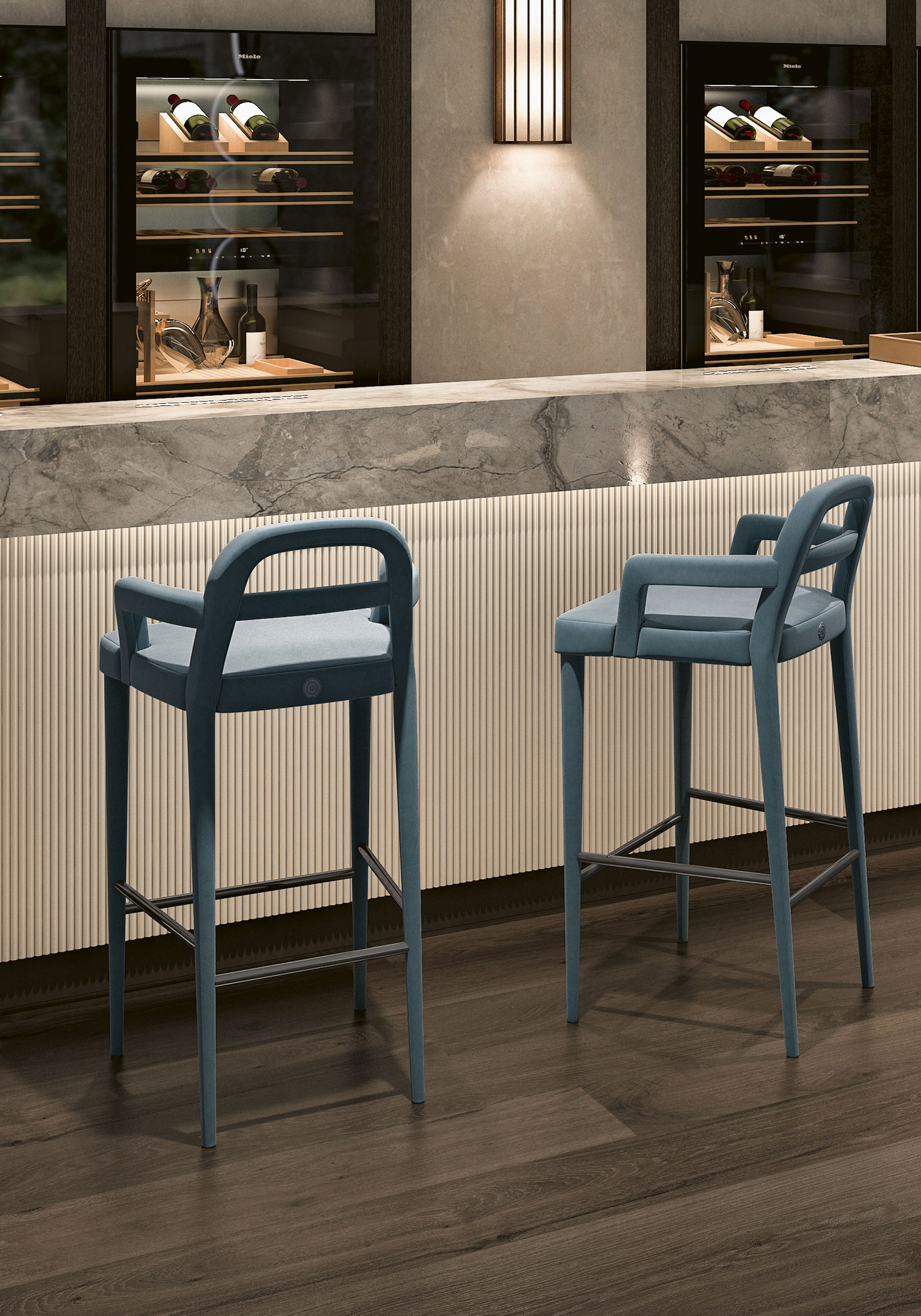 Chic Upholstered Bar Stool