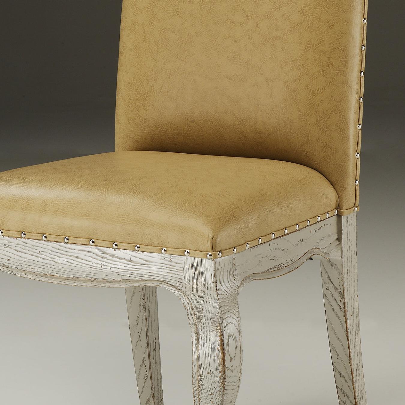 Beige Leather Upholstered Chair