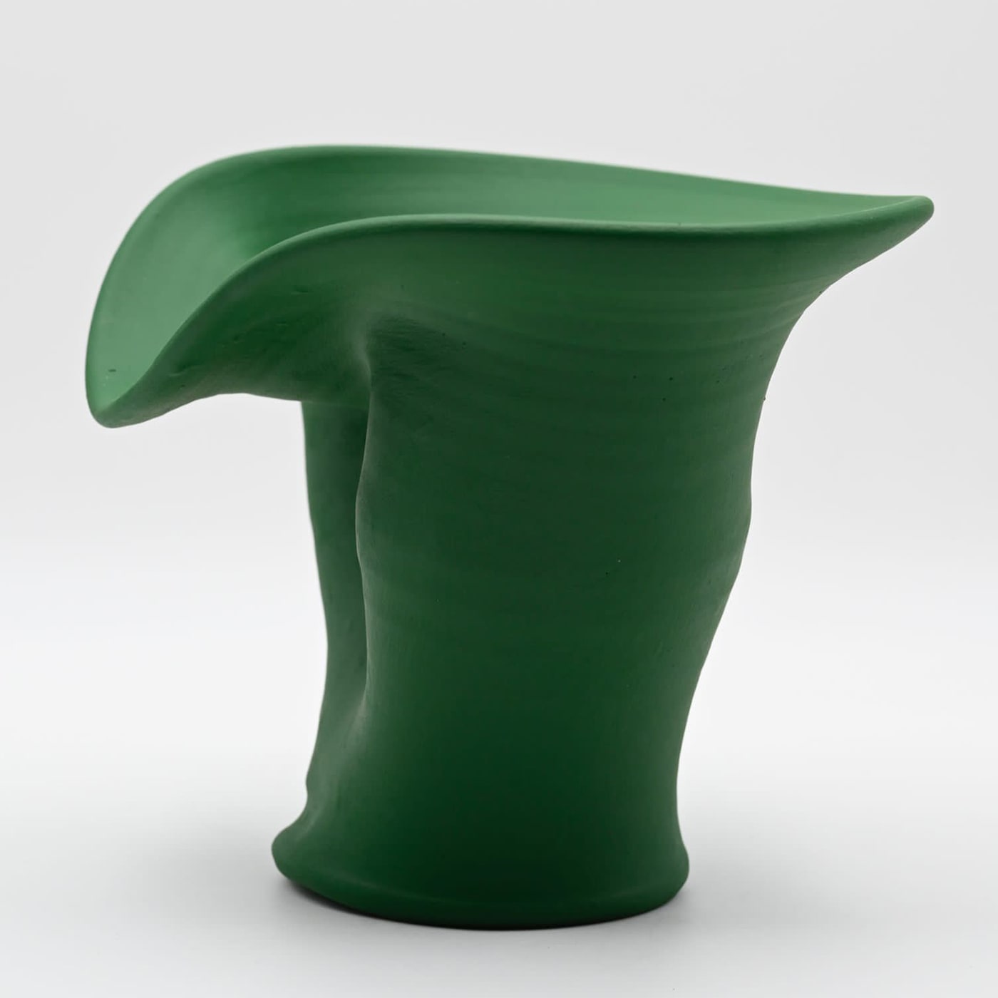 Artisan Vibrance Green Sculpted Vase