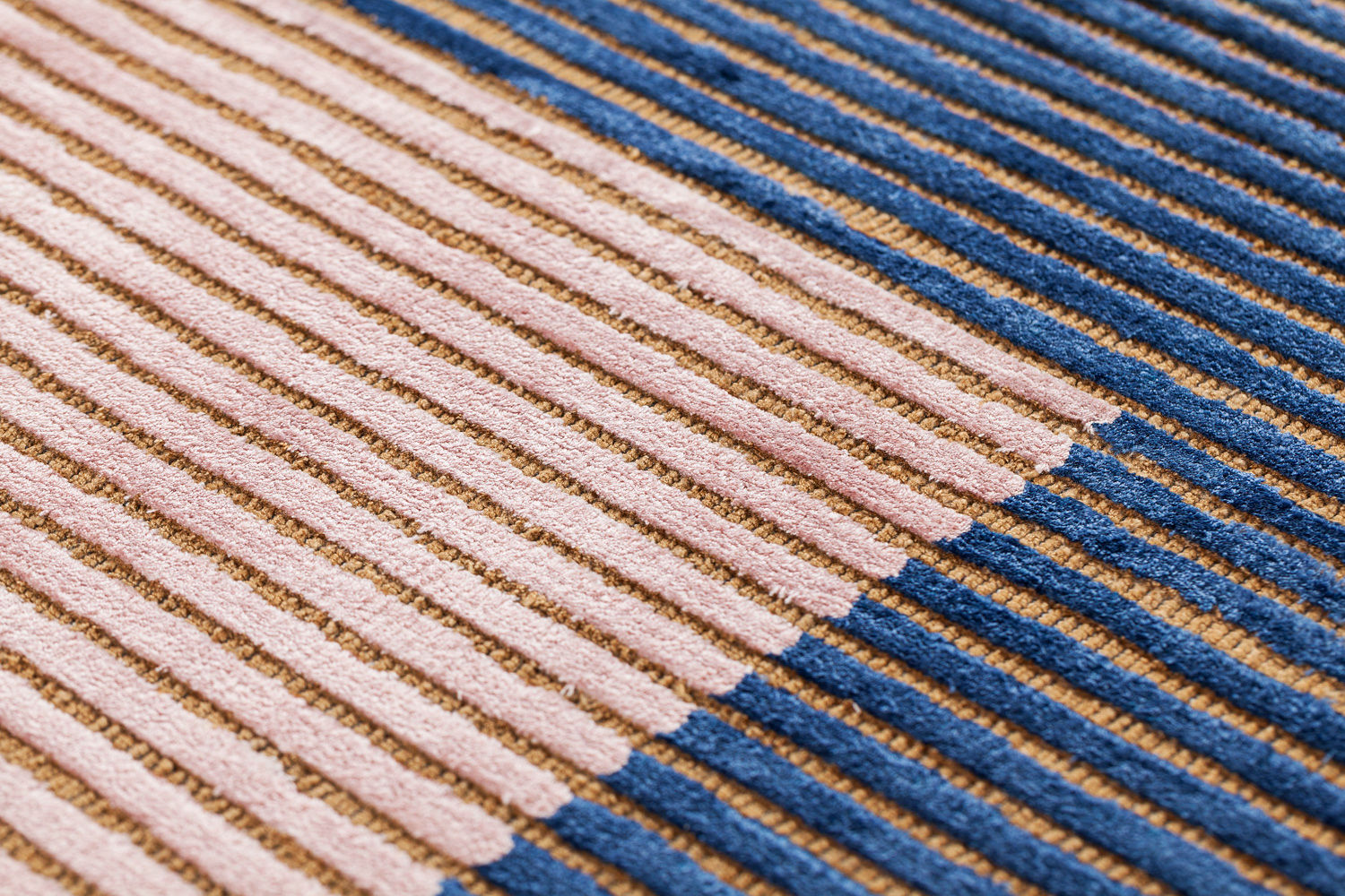 Hand-Loom Viscose Lines Rug