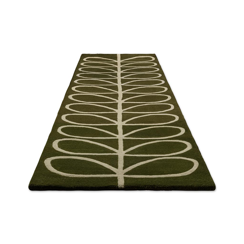 Linear Stem Runner Olive 060501 Rug | Size: 70 × 300 cm