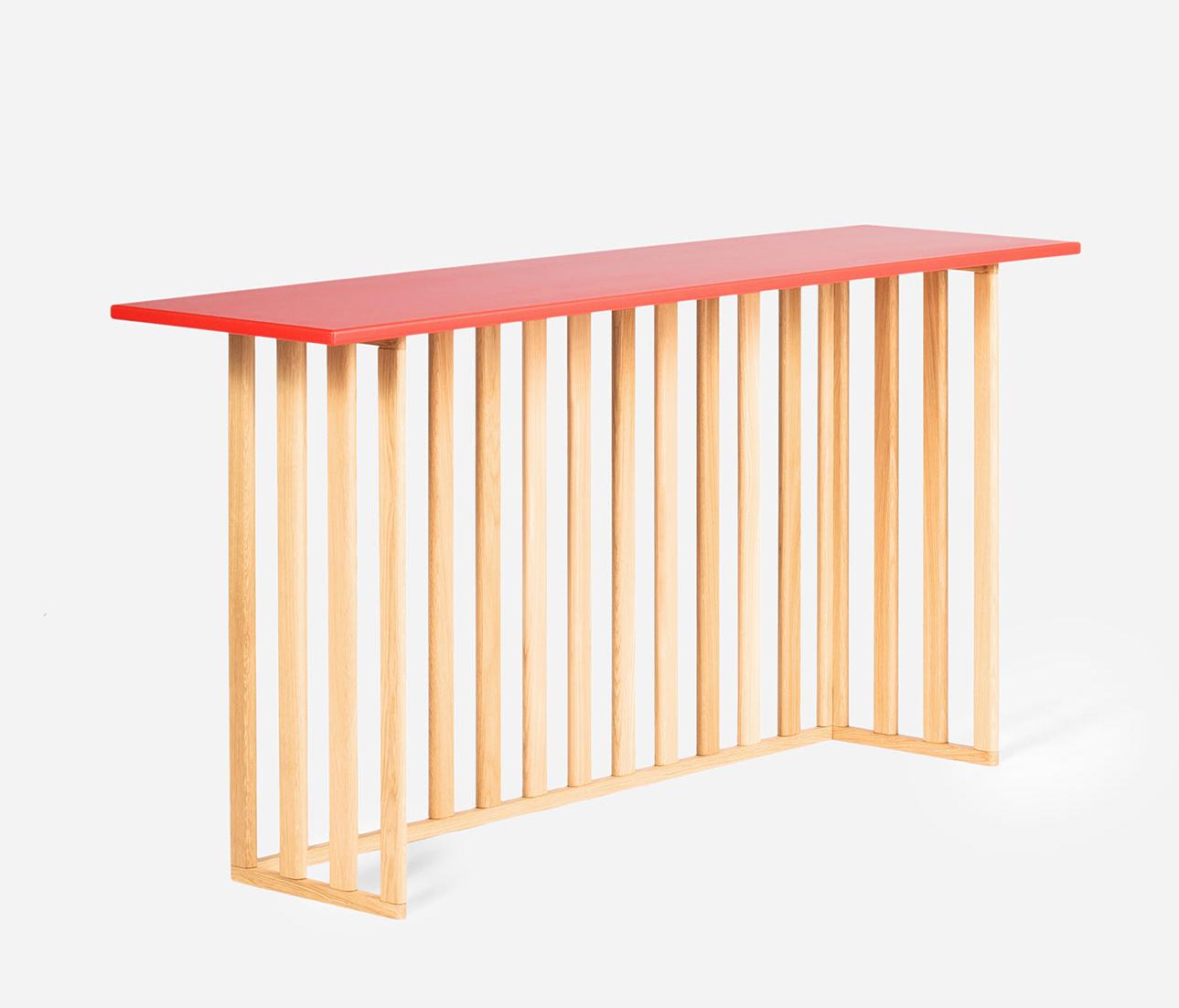 Pink Wooden Console Table
