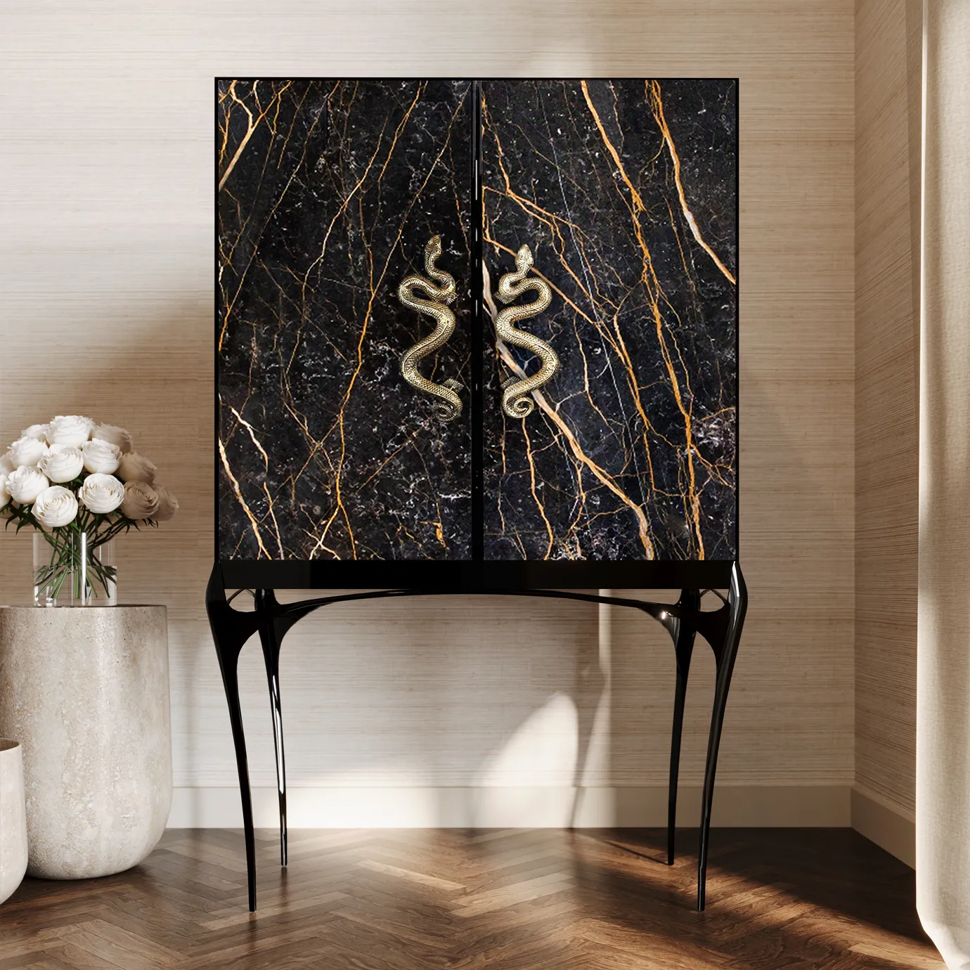 Nirvana Port Laurent Marble Bar Cabinet