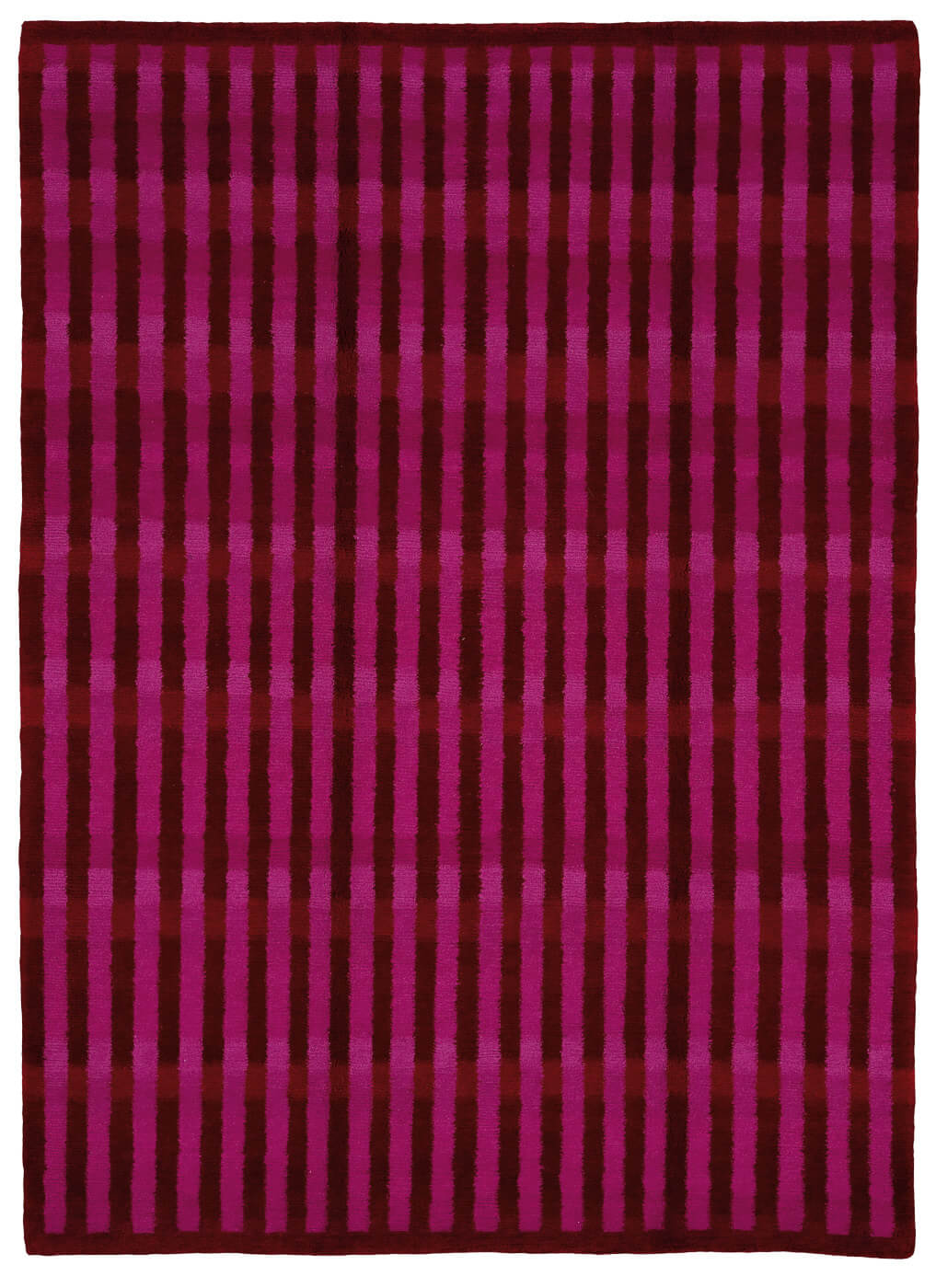 Gamba Vertical Stripes Red Pink Rug