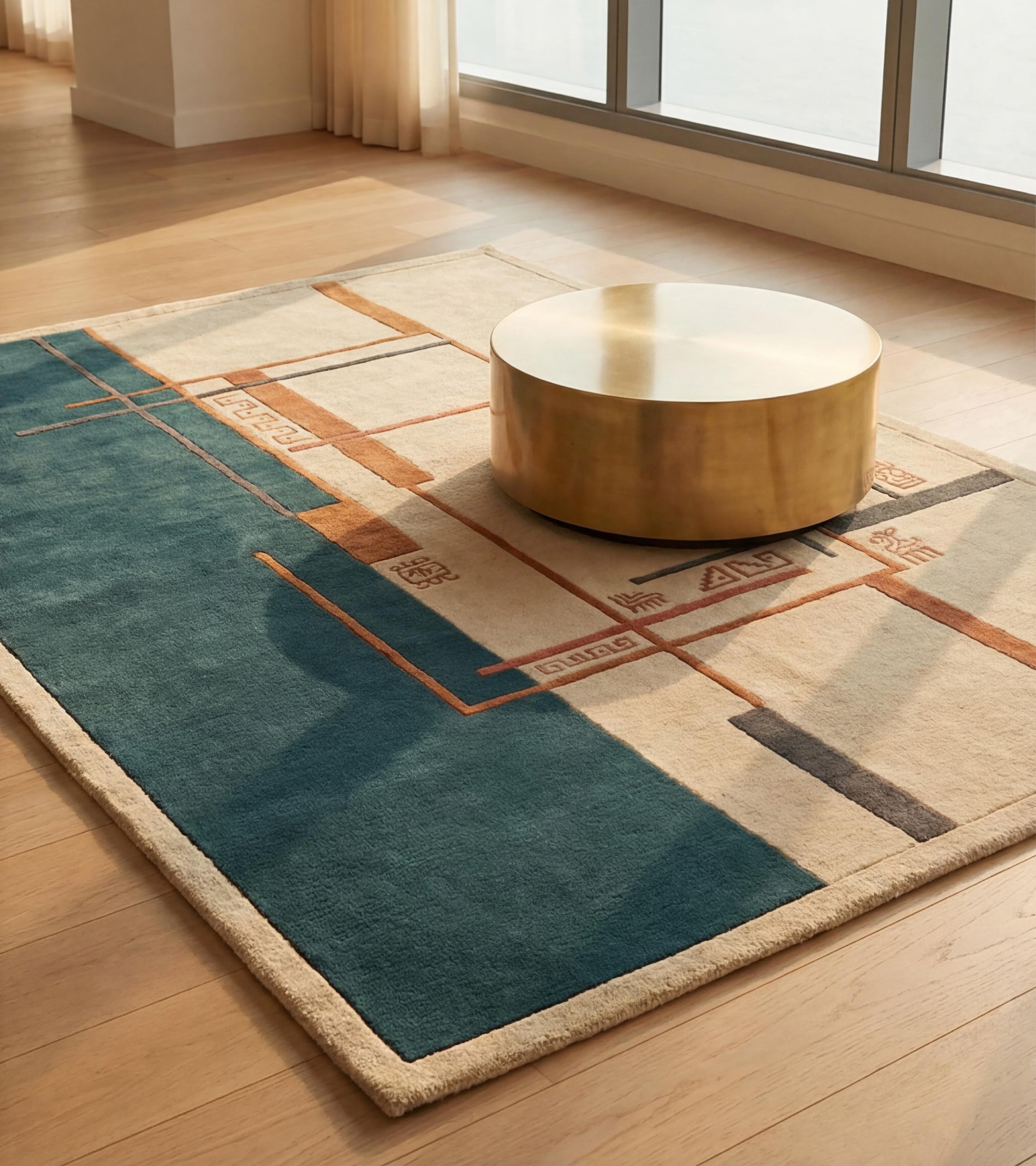 Architect Lines Teal Rug