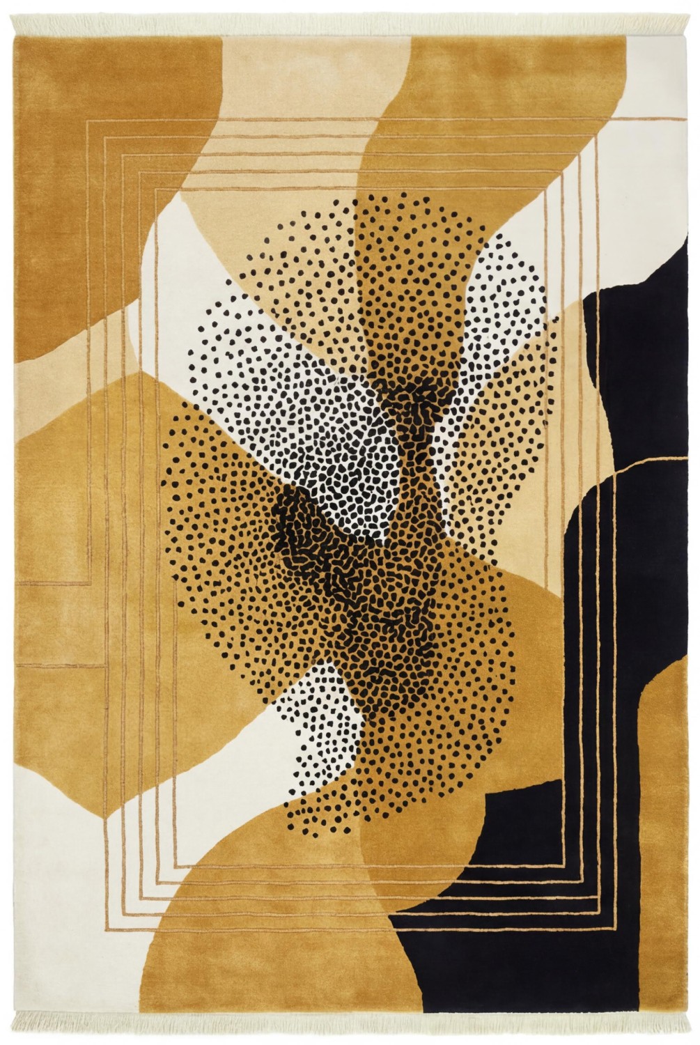Abstract Figure Gold Rug