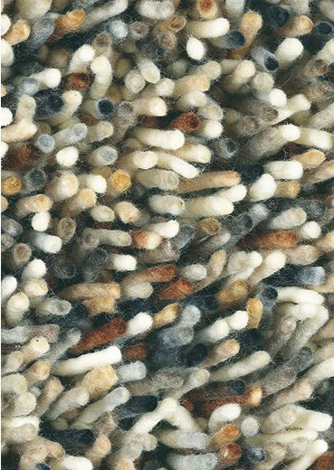 Felted Wool Beige / Grey Mix Shag Area Rug Rocks 70401