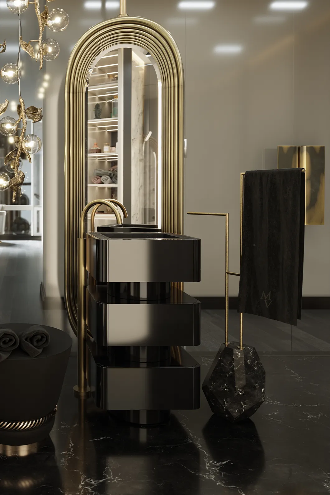 Brilliance Black Towel Rail