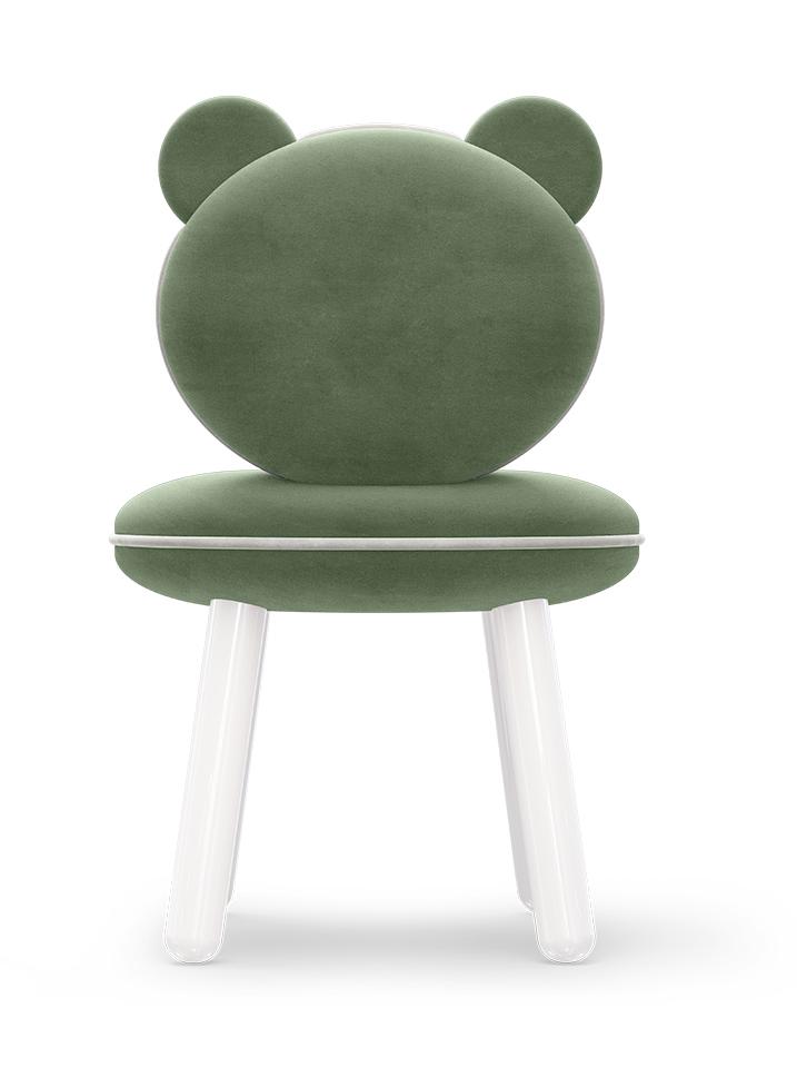 Fluffy Green Bear Children's Chair