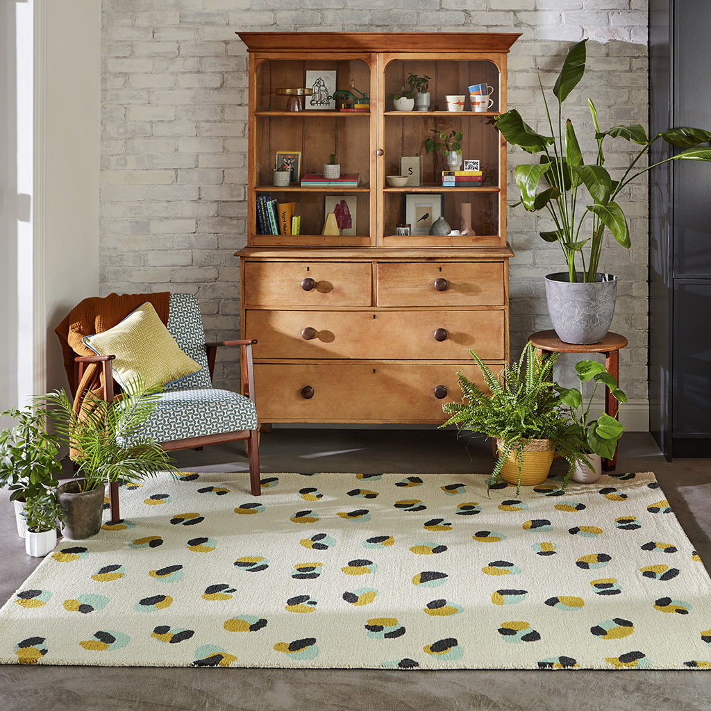 Leopard Dots-Pebble / Sage 125206 Rug