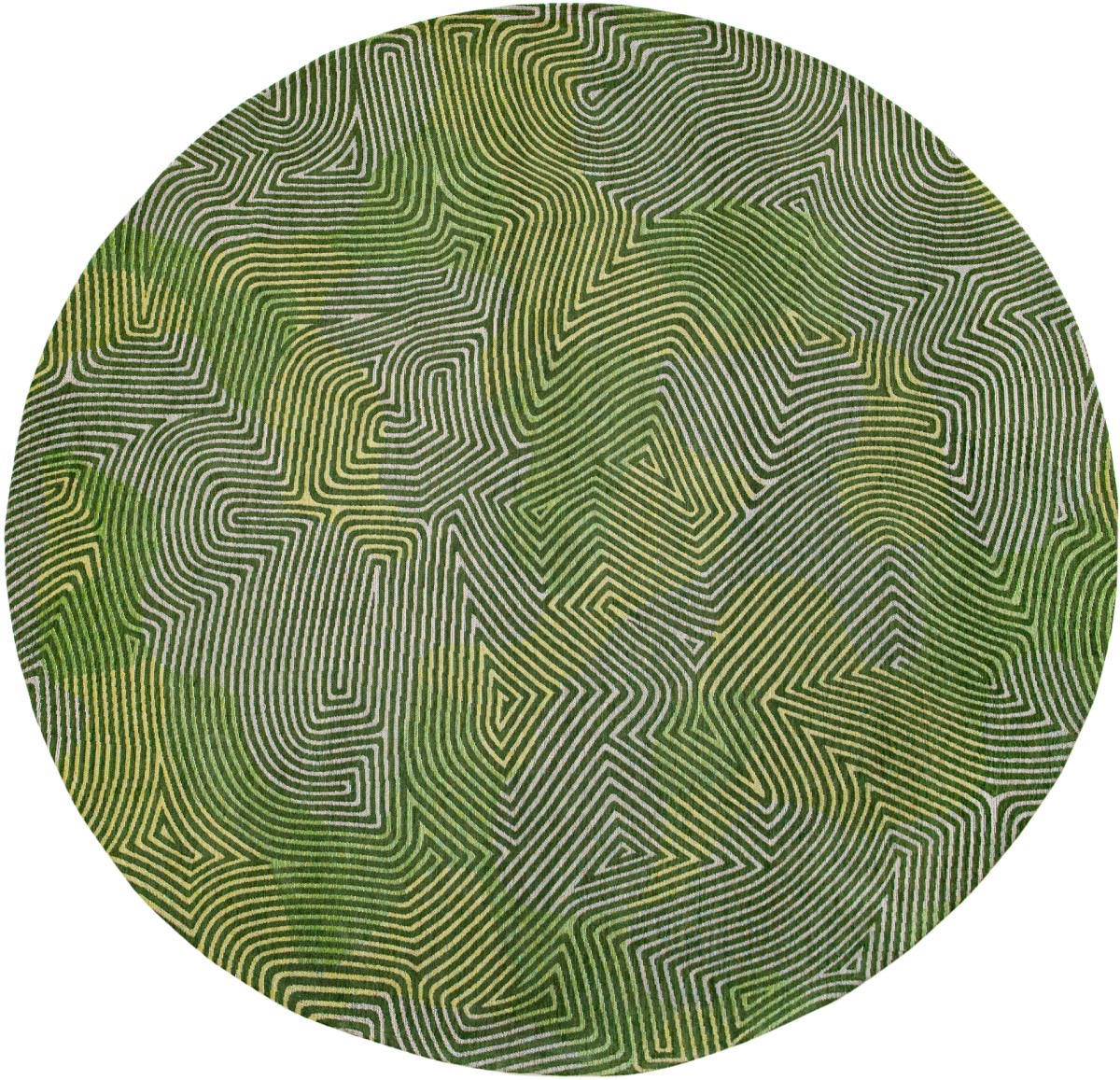 Tropical Green 9231 Round Rug